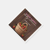 イチゴ甘い木のバスケット赤ちゃんシャワー スタンダードカクテルナプキン (角)