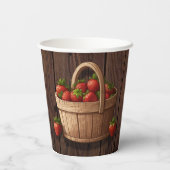 イチゴ甘い木のバスケット赤ちゃんシャワー 紙コップ (裏面)