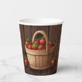 イチゴ甘い木のバスケット赤ちゃんシャワー 紙コップ (正面)