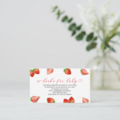 イチゴ甘い水の色の赤ちゃんシャワーブックのための エンクロージャーカード (スタンド正面)