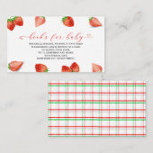 イチゴ甘い水の色の赤ちゃんシャワーブックのための エンクロージャーカード (正面/裏面)