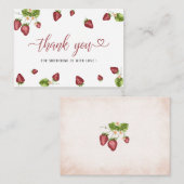 イチゴ甘い水の色の赤ちゃんシャワ感謝していーユー ノートカード (正面/裏面)