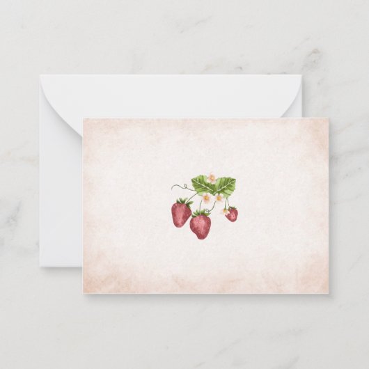 イチゴ甘い水の色の赤ちゃんシャワ感謝していーユー ノートカード (裏面)