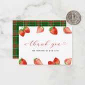 イチゴ甘い水の色の赤ちゃんシャワ感謝していーユー ノートカード (正面/裏面インサイチュ)