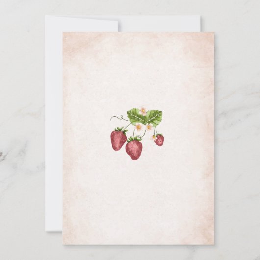 イチゴ甘い水の色ベビーシャワー 招待状 (裏面)