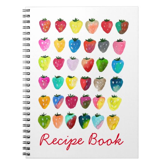 イチゴ甘味かわいいフルーツレシピ ノートブック (正面)