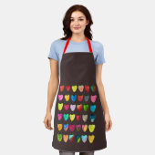 イチゴ甘味かわいいフルーツ水色 エプロン (着用した状態)