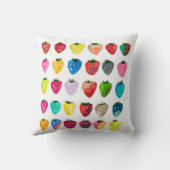 イチゴ甘味かわいいフルーツ水色 クッション (裏面)