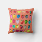 イチゴ甘味かわいいフルーツ水色 クッション (裏面)