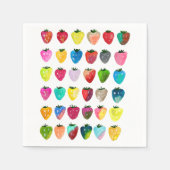 イチゴ甘味かわいいフルーツ水色 スタンダードカクテルナプキン (正面)