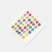 イチゴ甘味かわいいフルーツ水色 スタンダードカクテルナプキン (角)