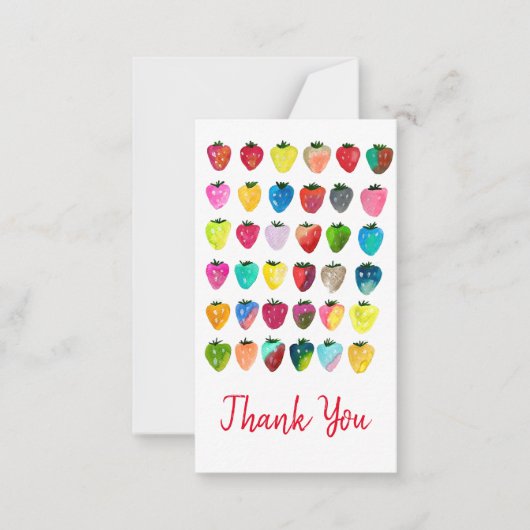イチゴ甘味かわいいフルーツ水色 ノートカード (正面)
