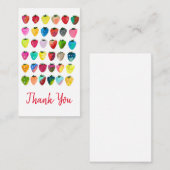 イチゴ甘味かわいいフルーツ水色 ノートカード (正面/裏面)