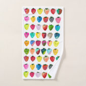 イチゴ甘味かわいいフルーツ水色 バスタオルセット (ハンドタオル)