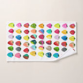 イチゴ甘味かわいいフルーツ水色 バスタオルセット (ハンドタオル)