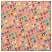 イチゴ甘味かわいいフルーツ水色 ファブリック (見本)