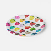 イチゴ甘味かわいいフルーツ水色 ペーパープレート (アングル)