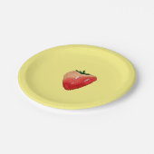 イチゴ甘味かわいいフルーツ水色 ペーパープレート (アングル)