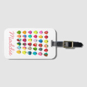 イチゴ甘味かわいいフルーツ水色 ラゲッジタグ (正面横)