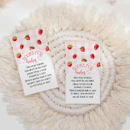 イチゴ甘素朴い本ベビーガールシャワー エンクロージャーカード