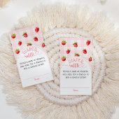 イチゴ甘素朴おむつベビーガールシャワー エンクロージャーカード