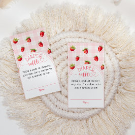 イチゴ甘素朴おむつベビーガールシャワー エンクロージャーカード