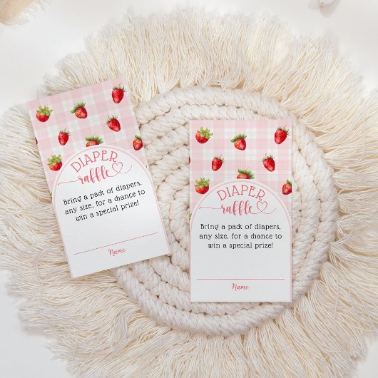 イチゴ甘素朴おむつベビーガールシャワー エンクロージャーカード