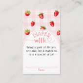 イチゴ甘素朴おむつベビーガールシャワー エンクロージャーカード (正面)