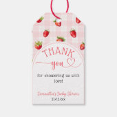 イチゴ甘素朴おむつベビーガールシャワー ギフトタグ (正面)