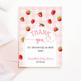 イチゴ甘素朴おむつベビーガールシャワー サンキューカード
