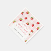 イチゴ甘素朴おむつベビーガールシャワー スタンダードカクテルナプキン (角)