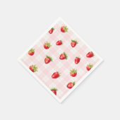 イチゴ甘素朴おむつベビーガールシャワー スタンダードカクテルナプキン (角)