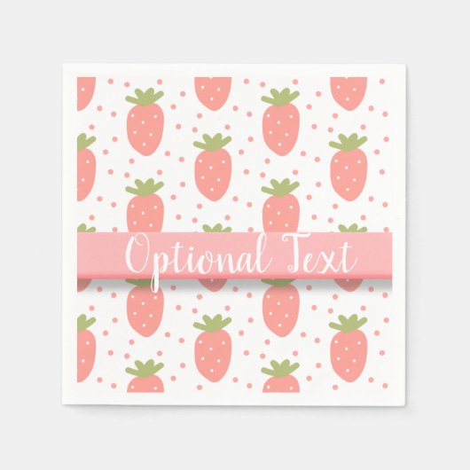イチゴ畑 スタンダードカクテルナプキン (正面)
