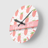 イチゴ畑 ラウンド壁時計 (傾斜)