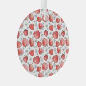 イチゴ畑：夏の新鮮さ ガラスオーナメント (正面右)