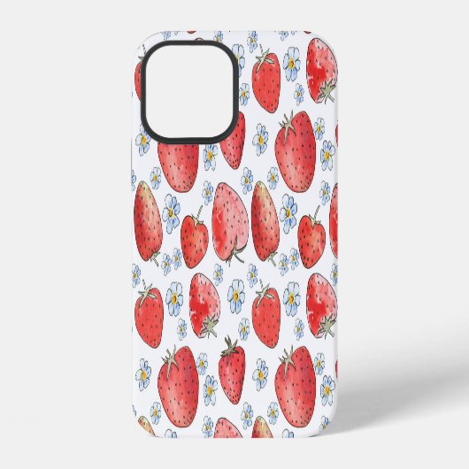 イチゴ畑:夏の新鮮さ iPhoneケース (裏面)