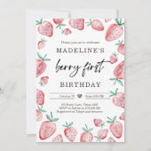 イチゴ第1回誕生日招待状ファーストベリースイート 招待状 (正面)