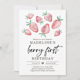 イチゴ第1回誕生日招待状ファーストベリースイート 招待状