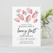 イチゴ第1回誕生日招待状ファーストベリースイート 招待状 (スタンド正面)