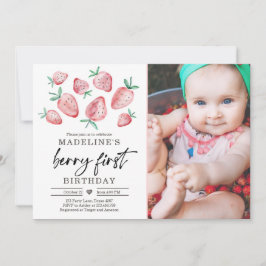イチゴ第1回誕生日招待状ファーストベリースイート 招待状