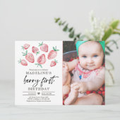 イチゴ第1回誕生日招待状ファーストベリースイート 招待状 (スタンド正面)