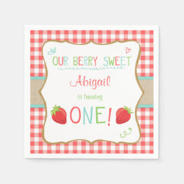 イチゴ紙ナプキンズサマーフルーツピクニック スタンダードカクテルナプキン
