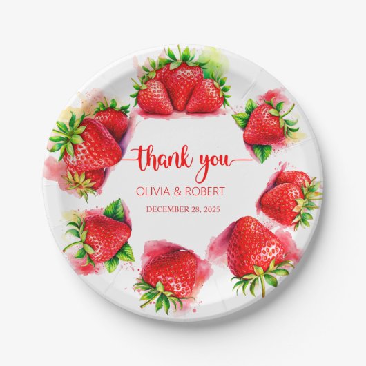 イチゴ紙プレート – かわいい&おもしろい食器 ペーパープレート (正面)