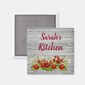 イチゴ素朴名前をカスタムするパーソナライズされた マグネット (正面/裏面)