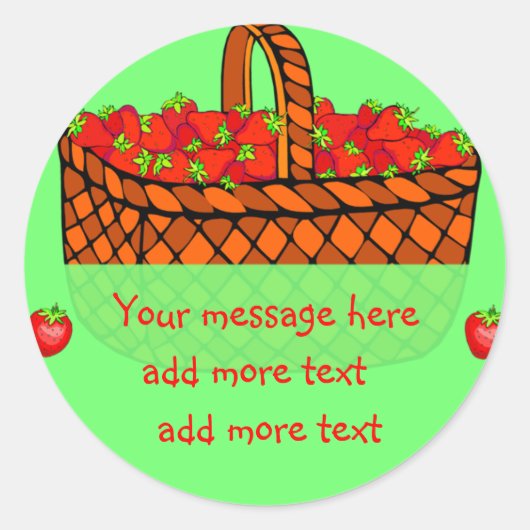 イチゴ缶詰ラベルを保存 ラウンドシール (正面)