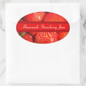 イチゴ缶詰ラベル 楕円形シール (バッグ)