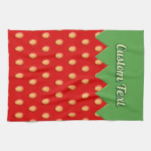 イチゴ背景パタンタオル キッチンタオル (横)