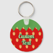 イチゴ背景パターンキーチェーン キーホルダー (正面)