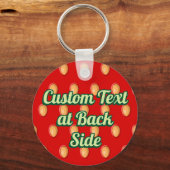 イチゴ背景パターンキーチェーン キーホルダー (裏面)