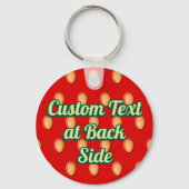 イチゴ背景パターンキーチェーン キーホルダー (裏面)